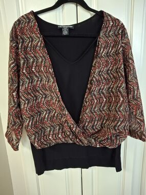 MaxNouvea Women's Red Chevron Knit Pullover Sweater